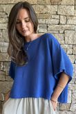 Conrad Box Cotton Knit Malibu Blue